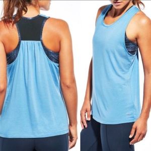 Calia | Blue drape side double layer tank